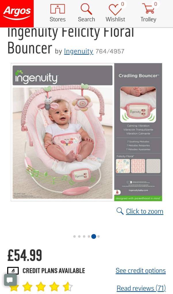 ingenuity floral bouncer